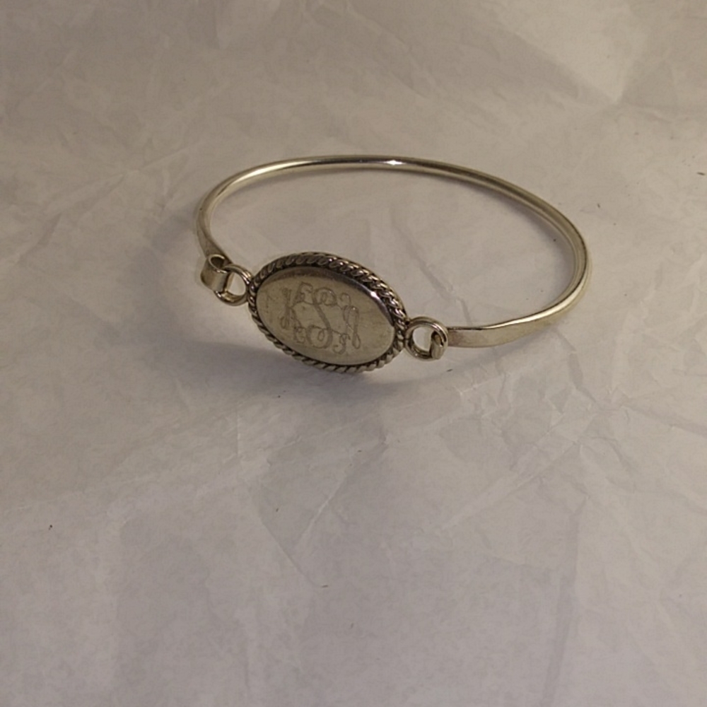 Sterling Bangle Monogram Bracelet - image 1